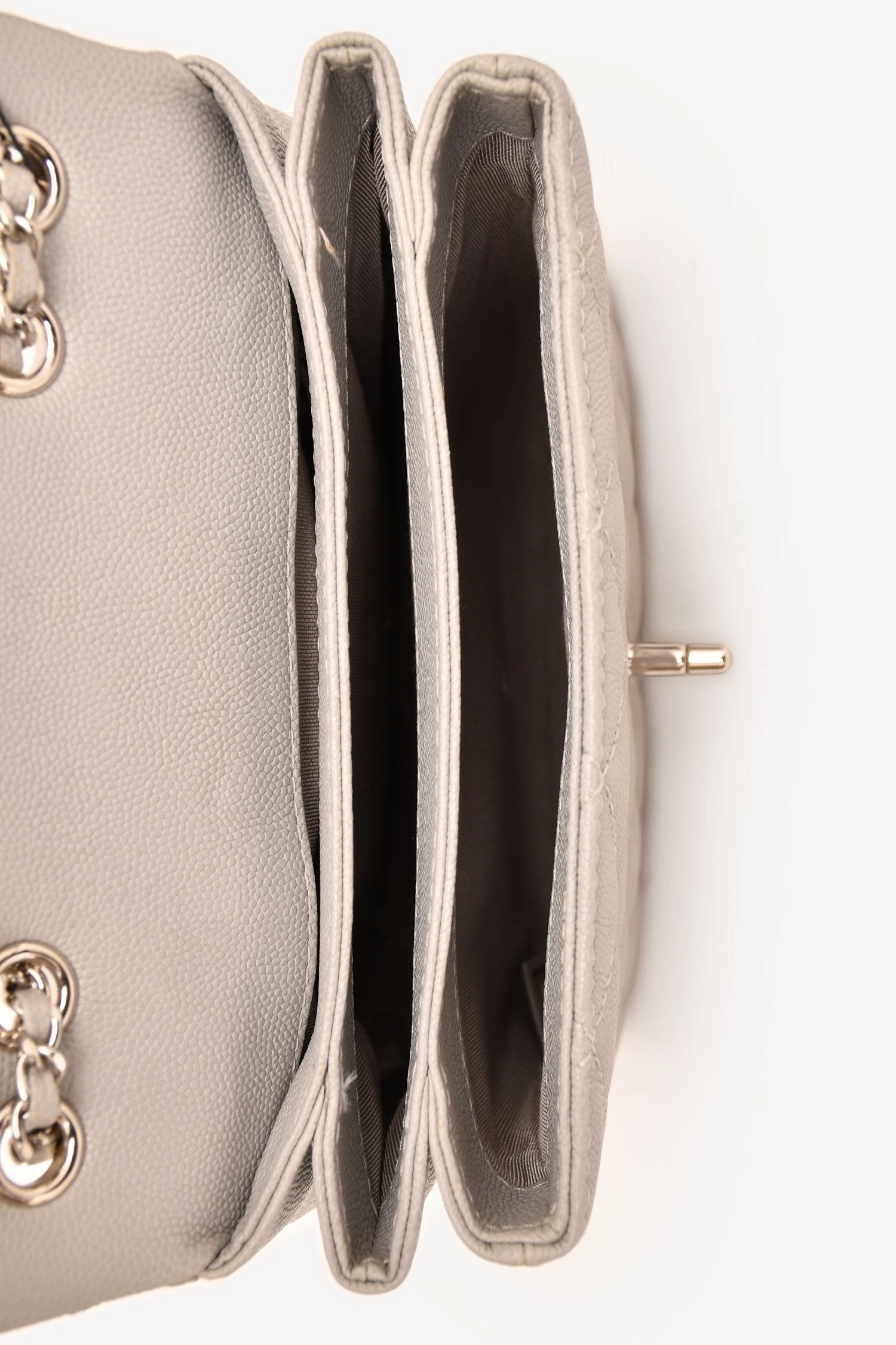 Pre-Loved Chanel 2018 Light Grey Caviar Small Urban Companion Bag