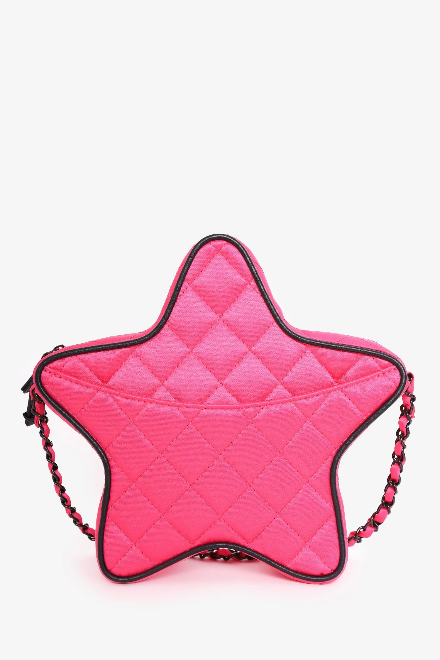Pre-Loved Chanel 2024 Fuchsia Satin Walk Of Fame Star Handbag