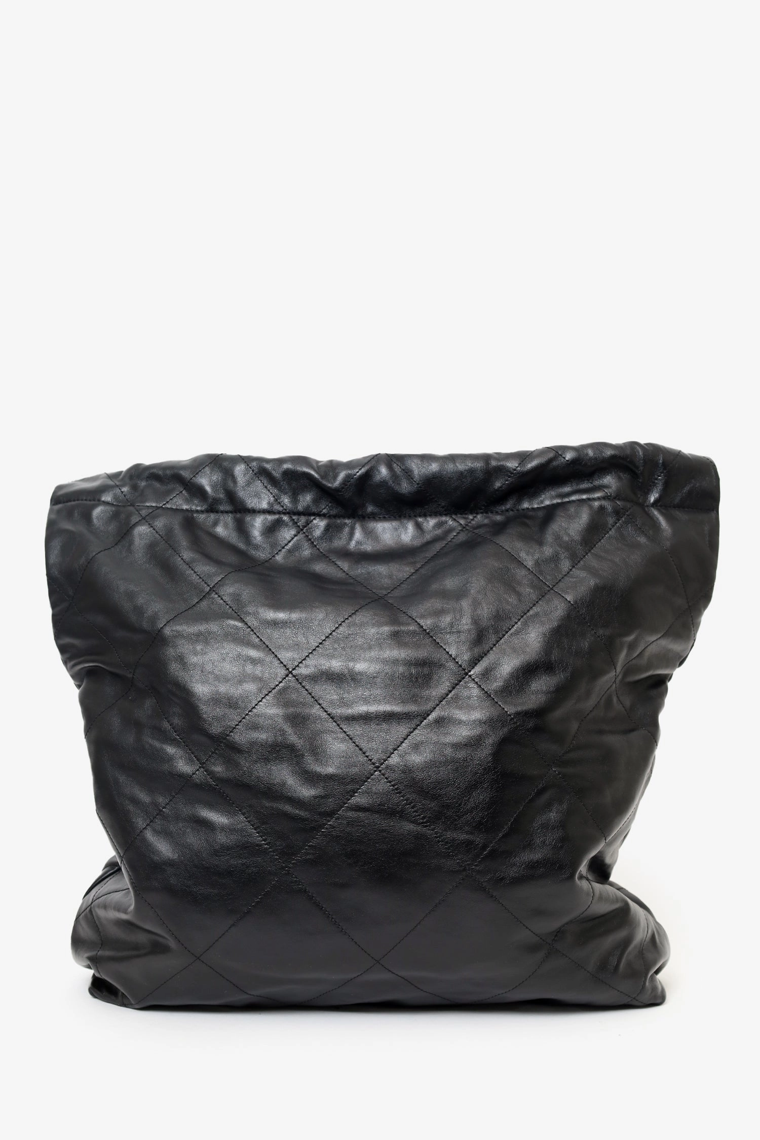 Pre-Loved Chanel Black Lambskin Large 22 Shoulder Bag with Pouch