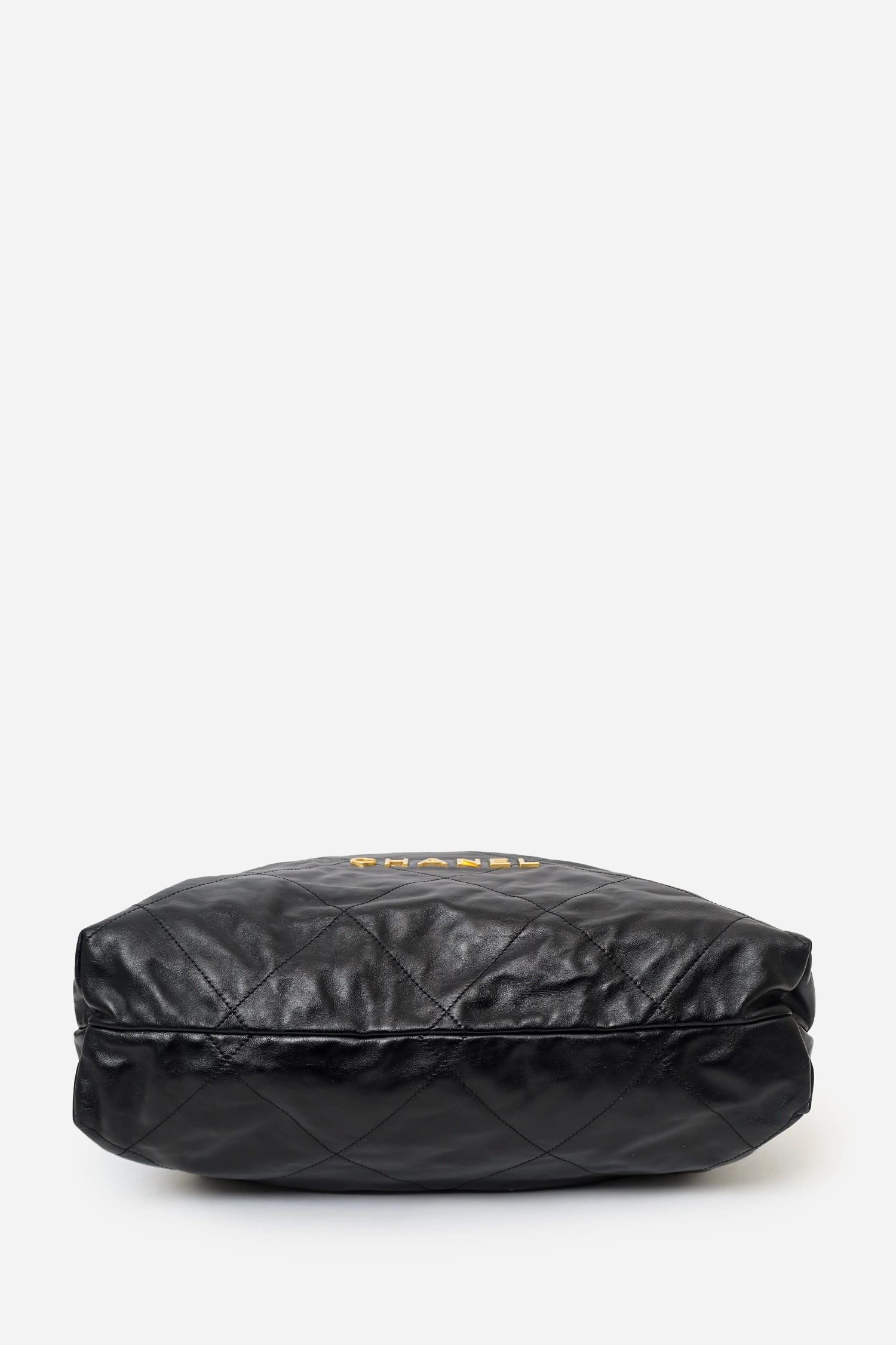 Pre-Loved Chanel Black Lambskin Large 22 Shoulder Bag with Pouch