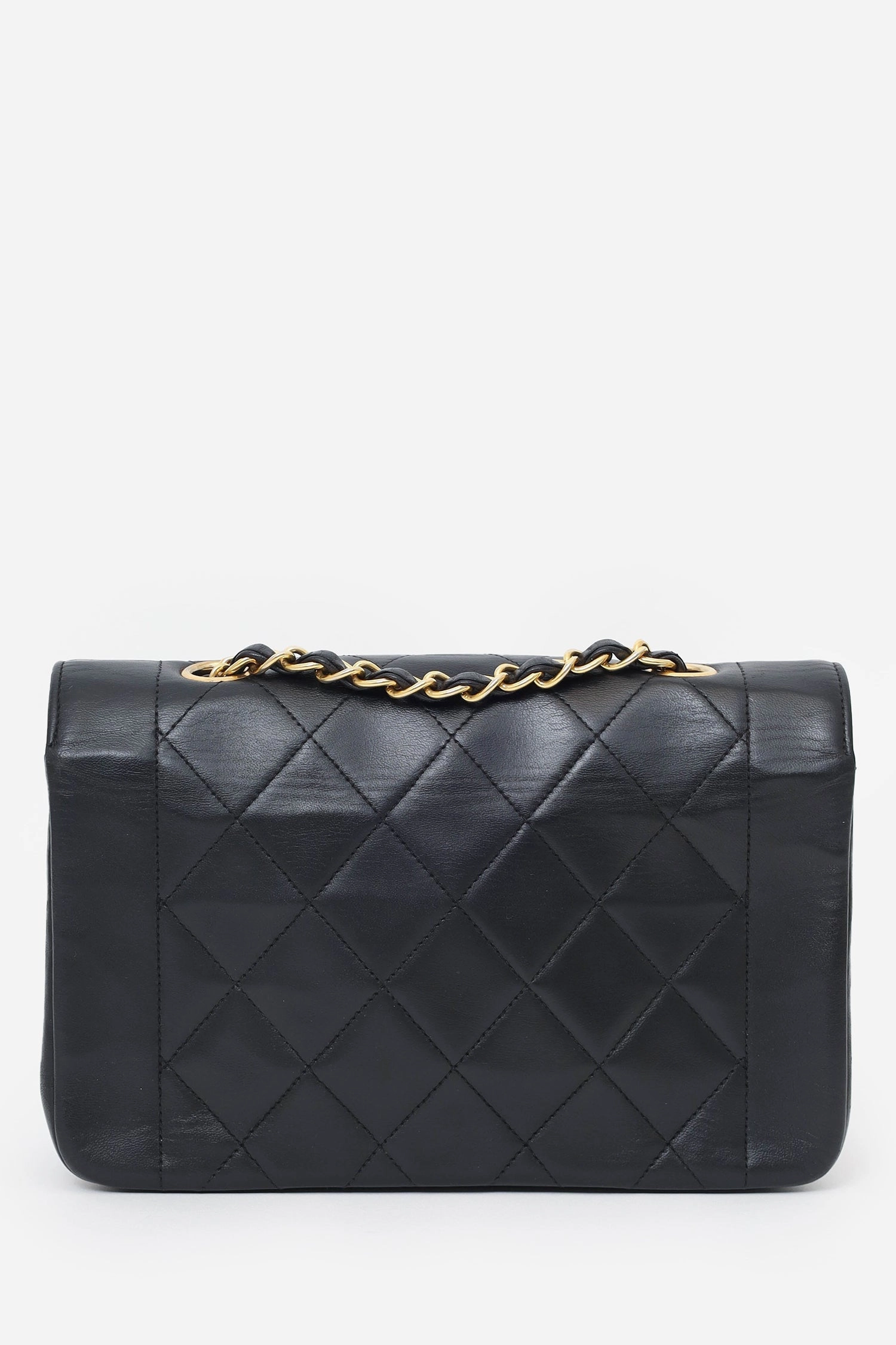 Pre-Loved Chanel Black Lambskin Small Diana Flap Bag