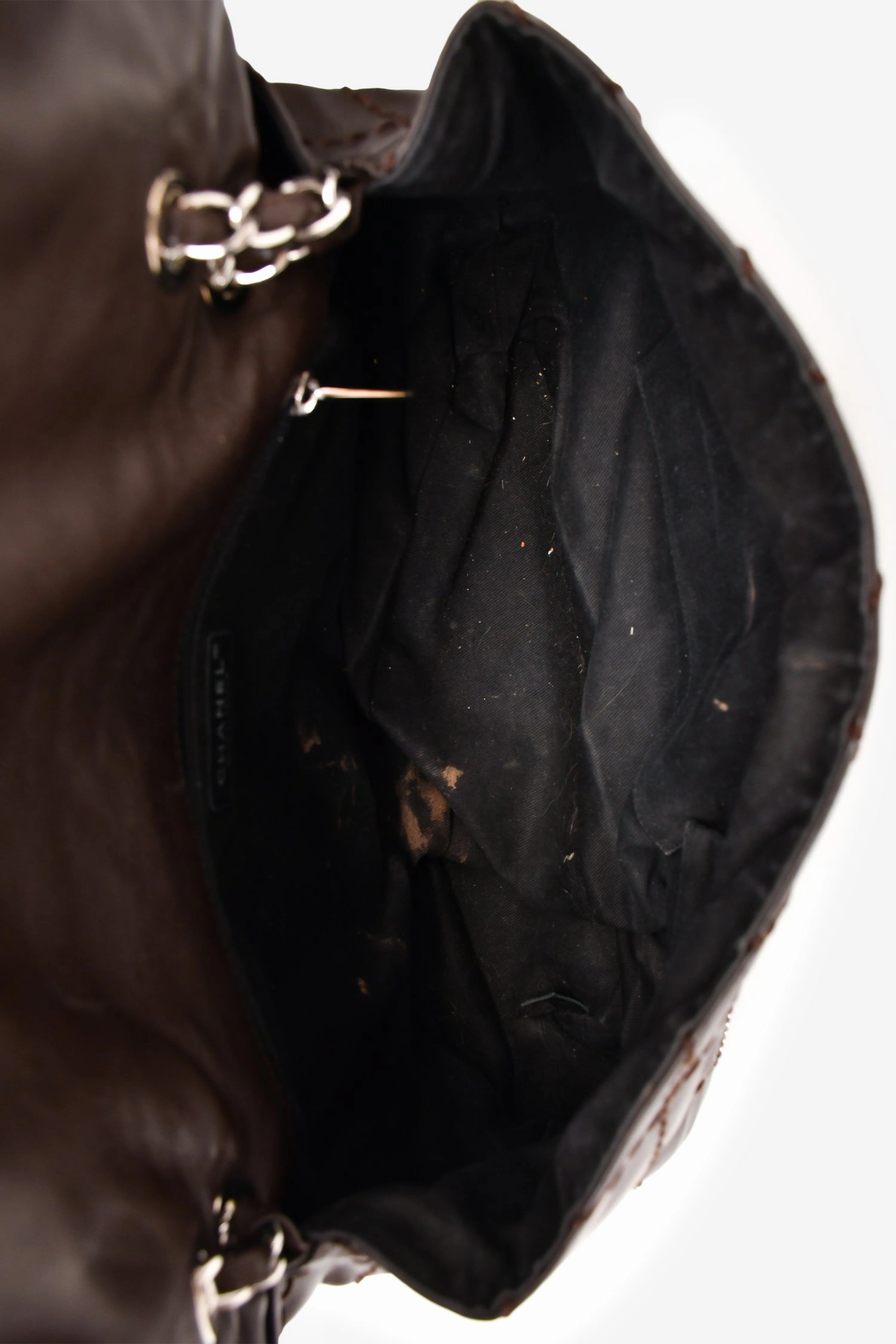 Pre-loved Chanel Brown Leather Expandable Ligne Flap Bag (As Is)