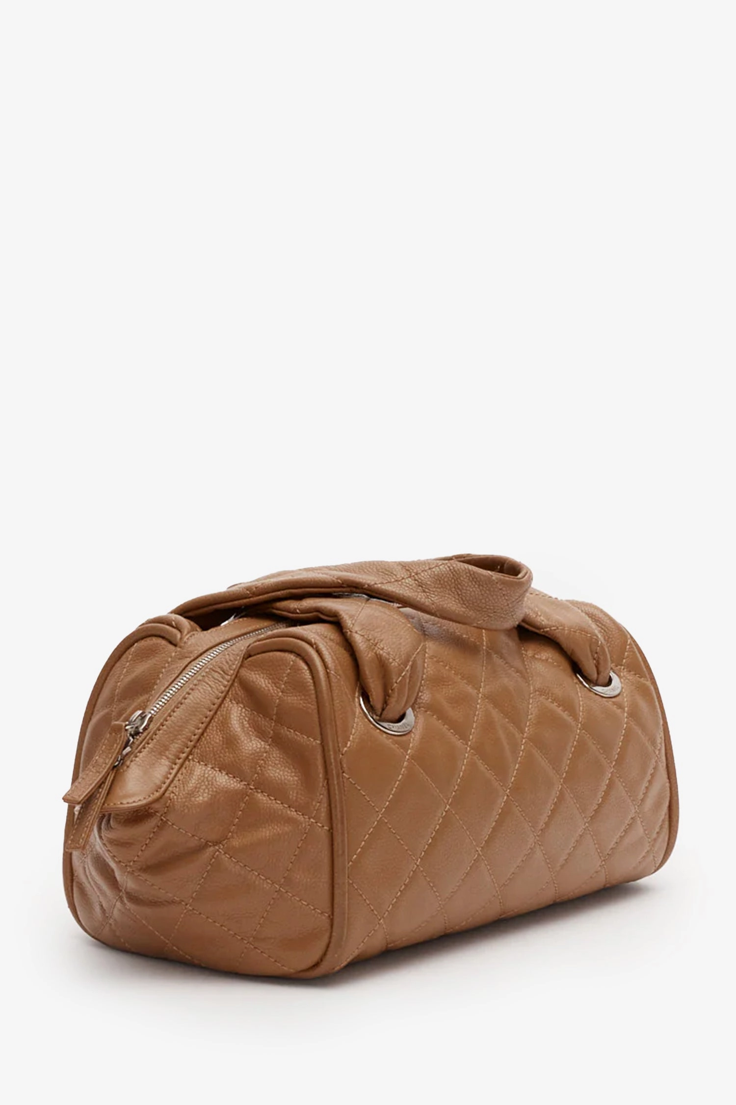 Pre-Loved Chanel Brown Quilted Caviar Leather Timeless Bowler Bag