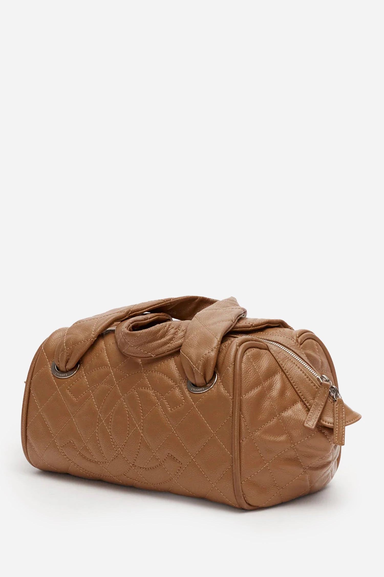 Pre-Loved Chanel Brown Quilted Caviar Leather Timeless Bowler Bag