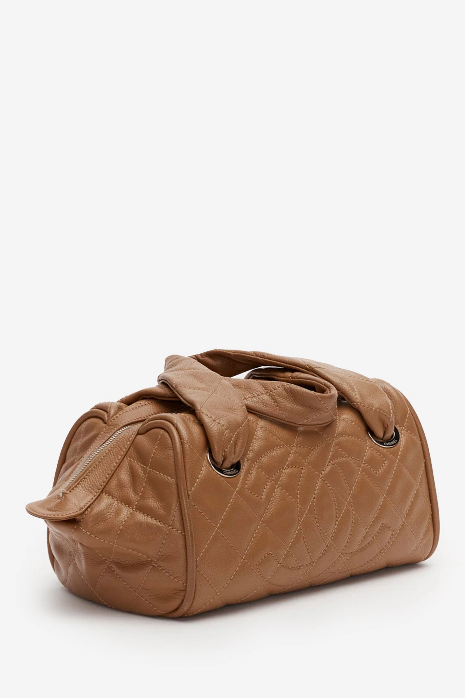 Pre-Loved Chanel Brown Quilted Caviar Leather Timeless Bowler Bag