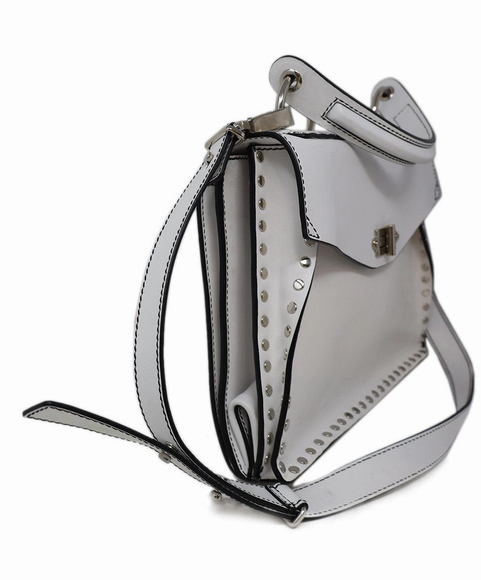 Proenza Schouler White Leather Studded Shoulder Bag