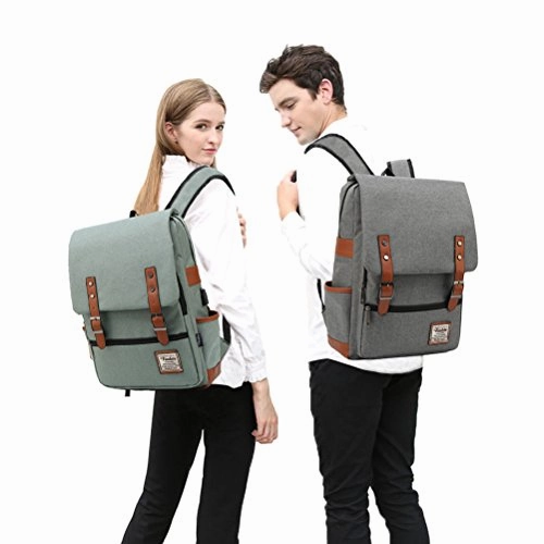 Professional Laptop Backpack with USB Charging Port, Feskin Fashion Travel Bag Vintage Business