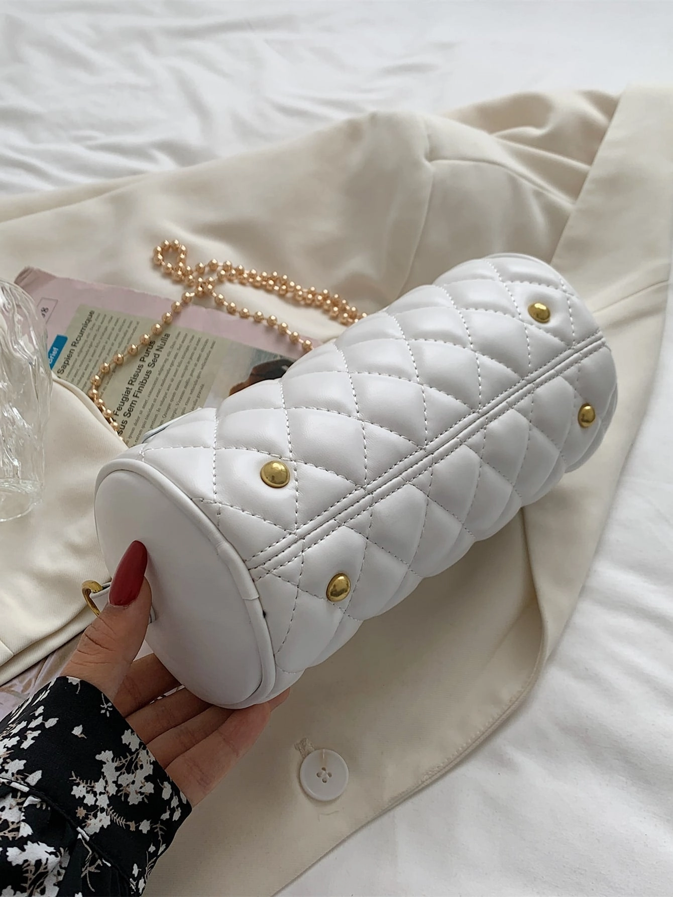 Quilted Chain Satchel Bag