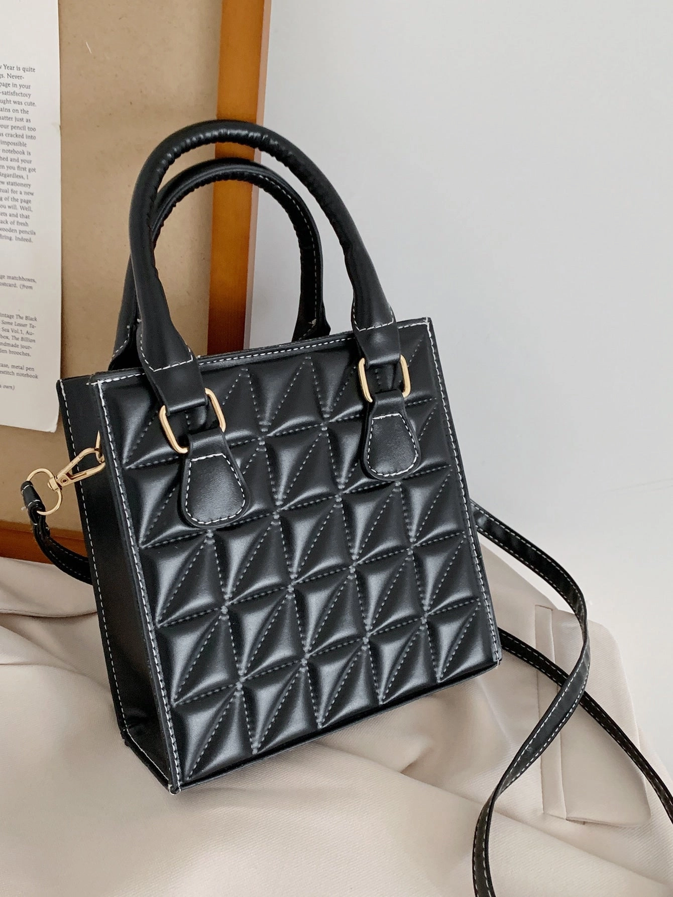 Quilted Satchel Bag