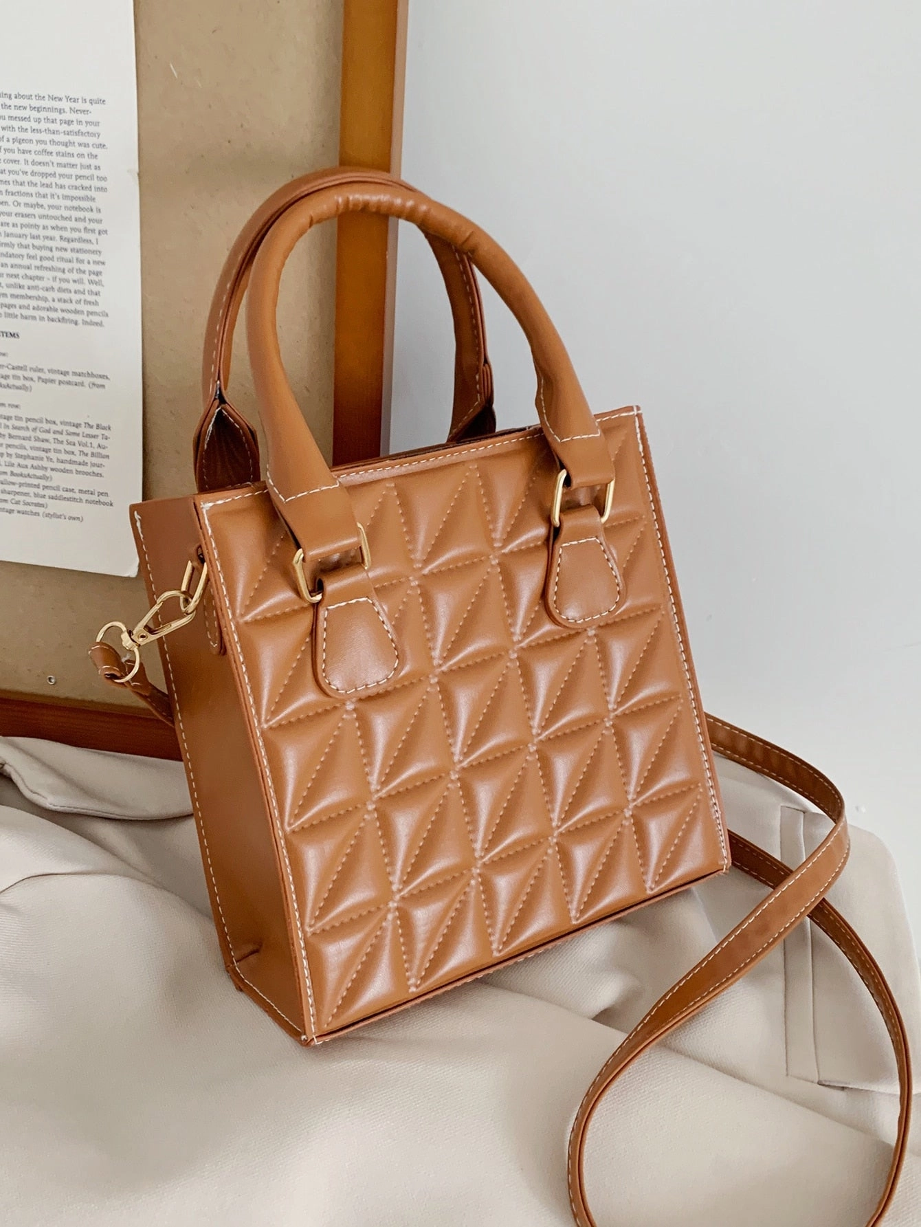 Quilted Satchel Bag