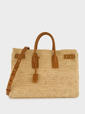 Raffia Leather Bag