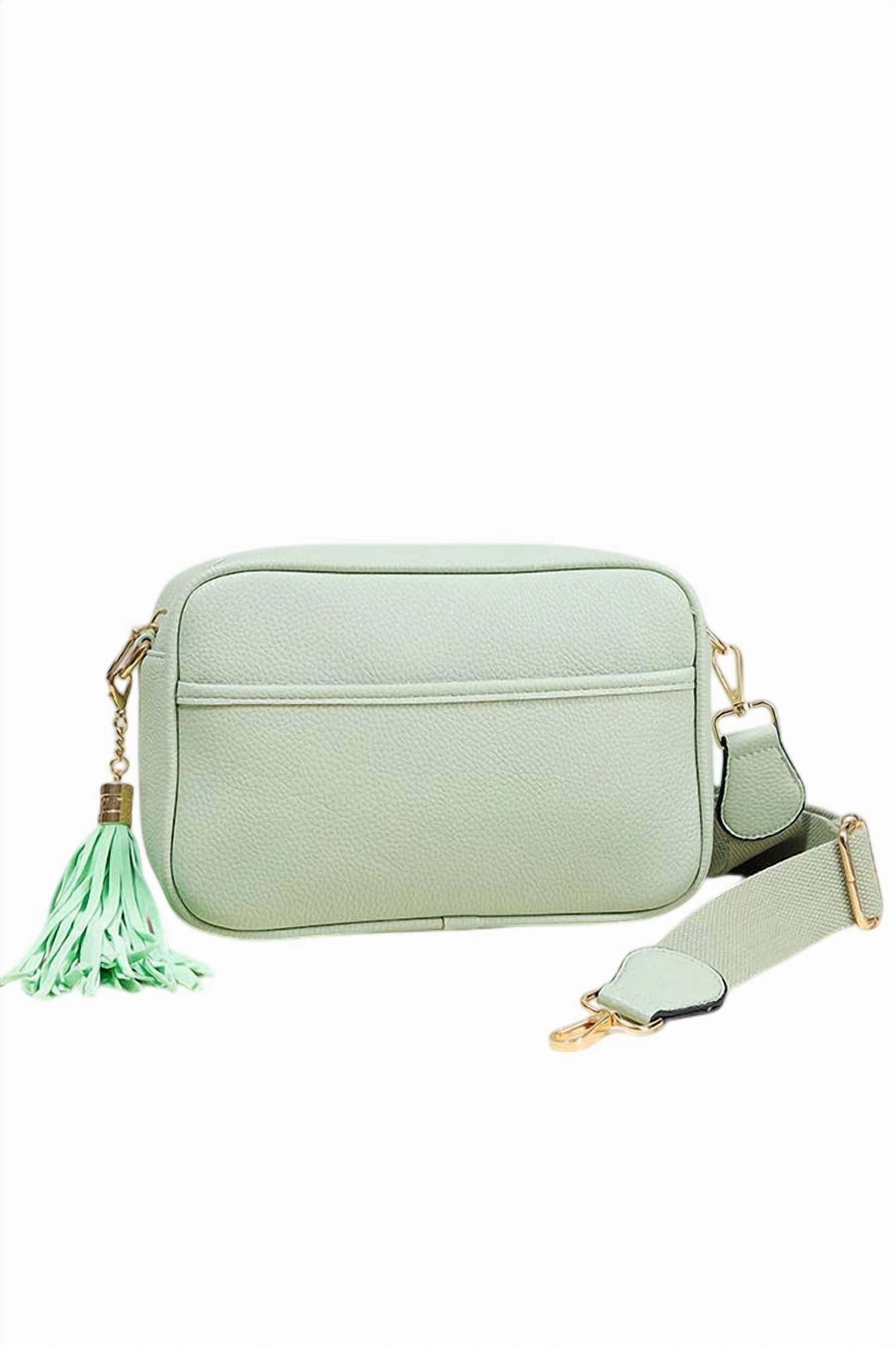 Rectangle Tassel Crossbody Sling Bag In Mint Green