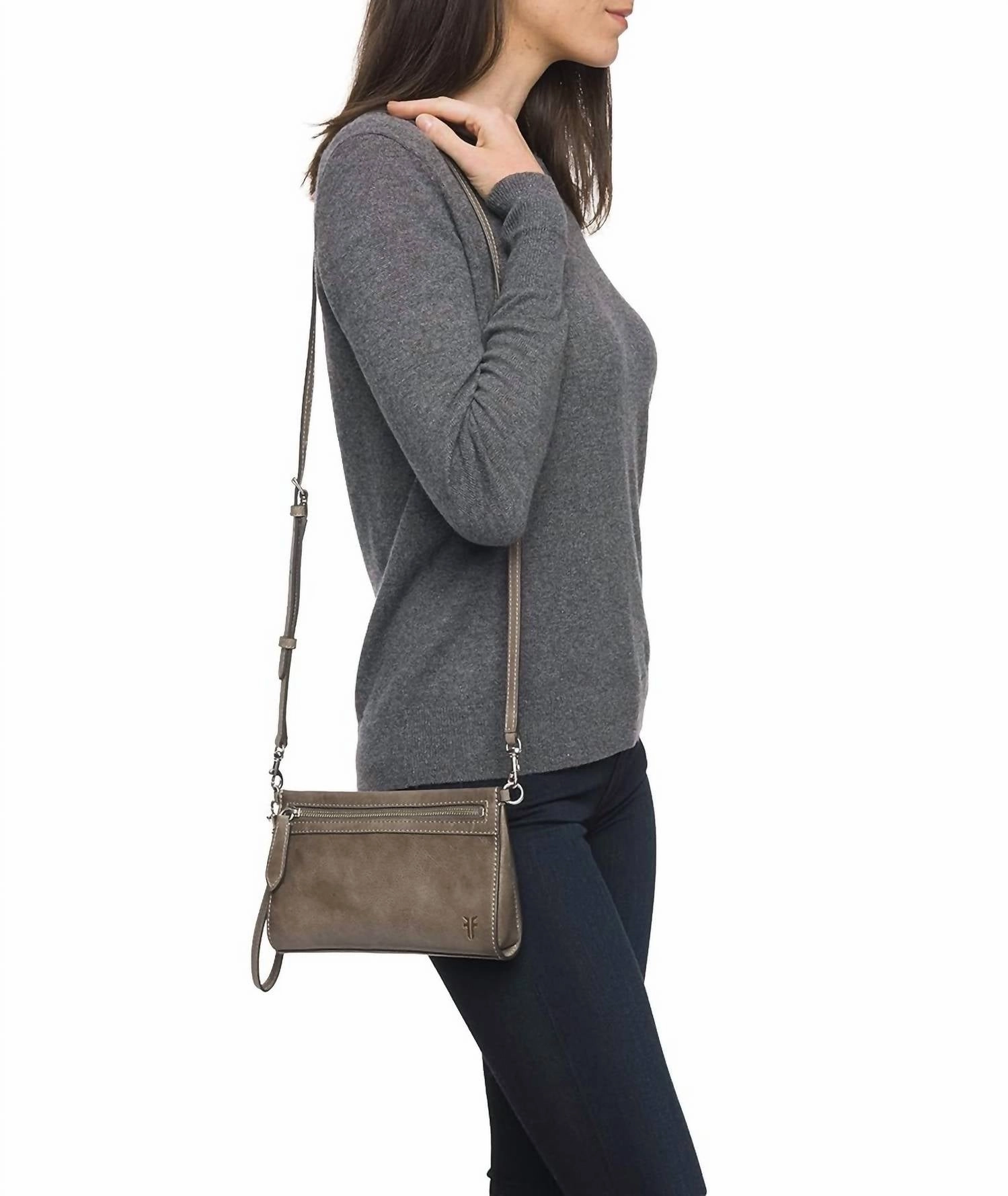Reed Wristlet Crossbody Bag In Dove