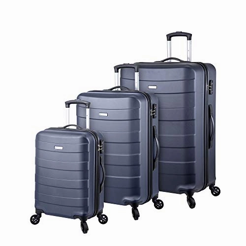 Regent Square Travel - 3 Piece Luggage Sets with Build-In TSA Lock and Spinner Goodyear Wheels  Mangusta, Hard Case (Asphalt)