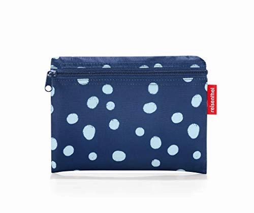 reisenthel Mini Maxi Beachbag, Foldable and Spacious Lightweight Tote Bag with Zippered Pouch, Water-repellent, Spots Navy