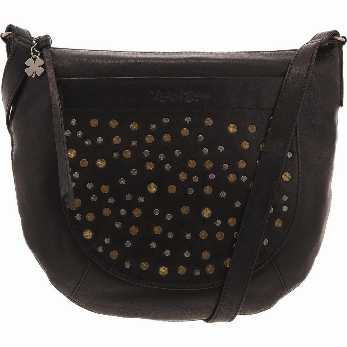 Remi Womens Studded Leather Crossbody Handbag