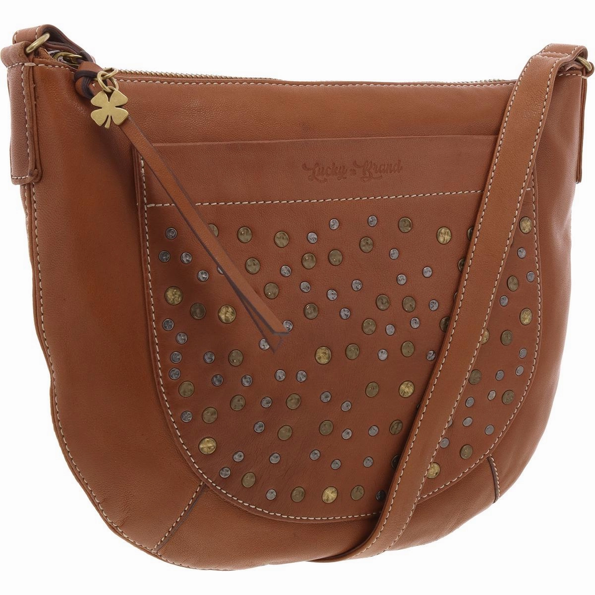 Remi Womens Studded Leather Crossbody Handbag