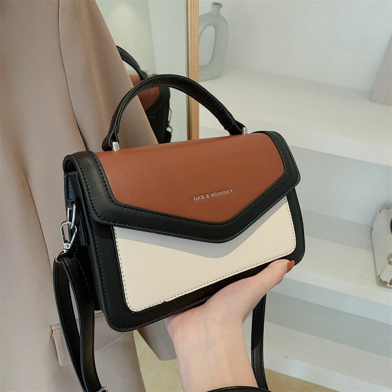 Retro Multi-Pocket  Contrast Crossbody Bag