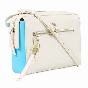 Roberto Cavalli Class GWLPD5 T37 Brigitte 0 Ivory/Blue Medium Shoulder Bag for womens