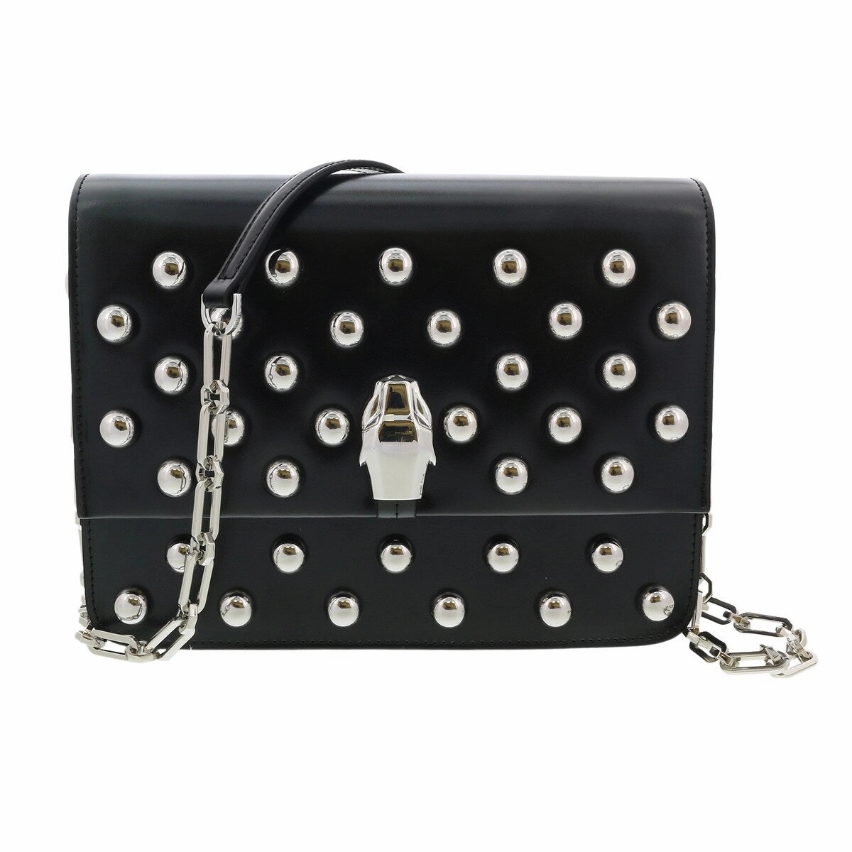 Roberto Cavalli HXLPGX 999 Black Studded Large Shoulder Bag for womens