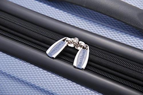Rockland Luggage 3 Piece Abs Upright Luggage Set, Blue, Medium