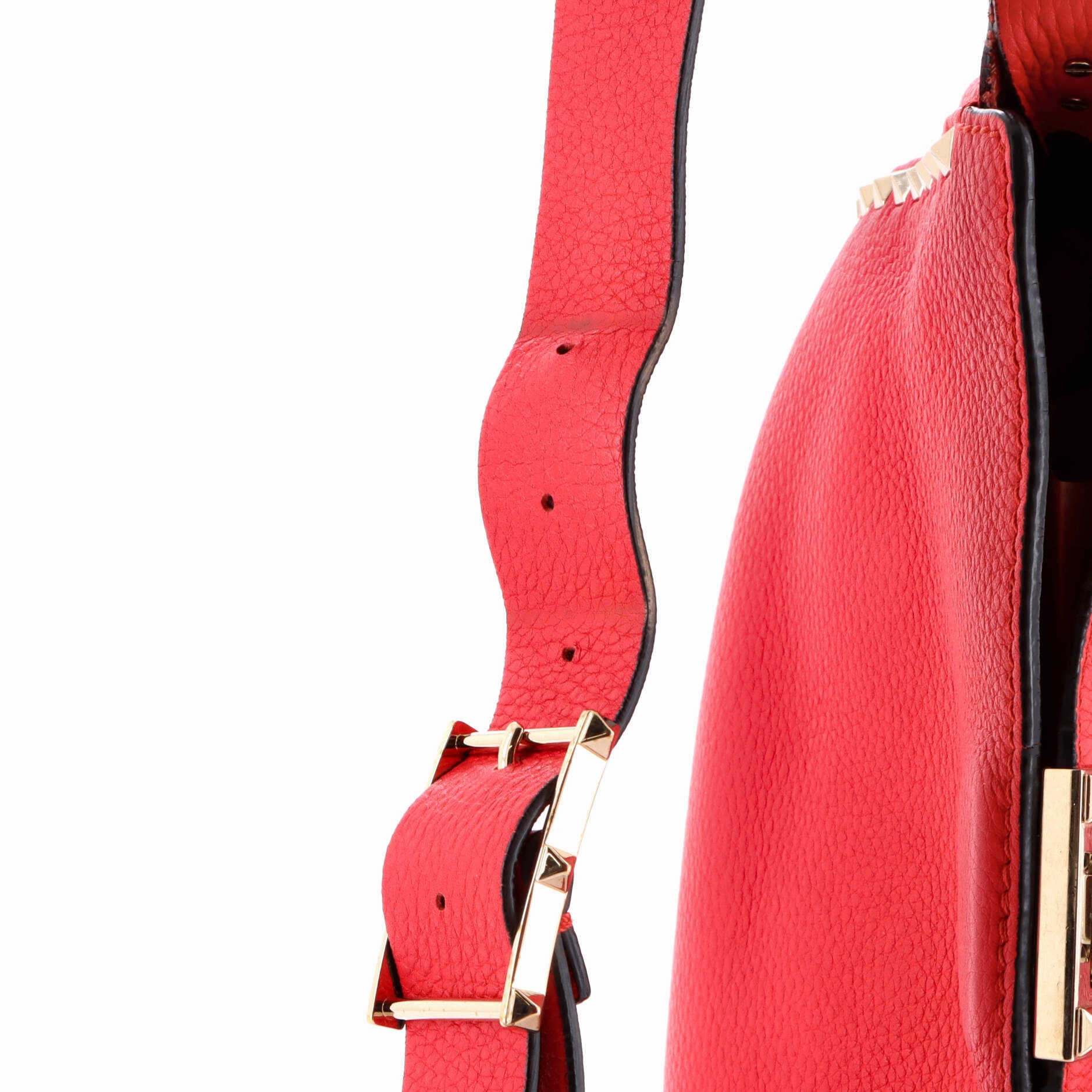 Rockstud Flip Lock Messenger Bag Leather Small