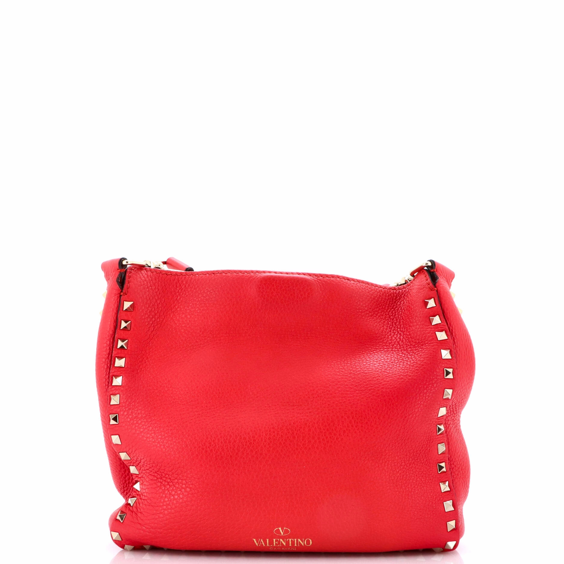 Rockstud Flip Lock Messenger Bag Leather Small