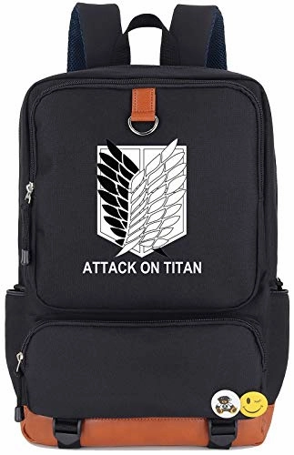 Roffatide Anime AttackonTitan Wings of Freedom Laptop Backpack Printed Schoolbag Bookbag Cosplay Rucksack Daypack Black