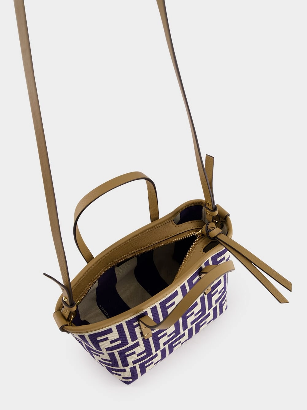 Roll Mini FF Midnight Blue Jacquard Mini Bag