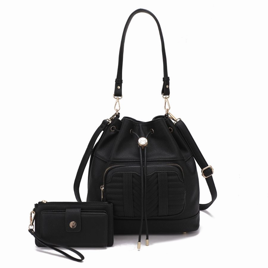Ryder Vegan Leather Womens Shoulder Bag with Wallet - 2 pieces