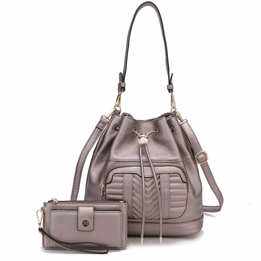 Ryder Vegan Leather Womens Shoulder Bag with Wallet - 2 pieces