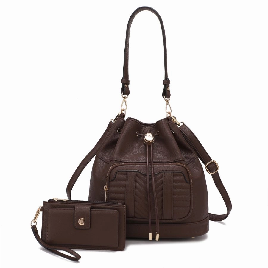 Ryder Vegan Leather Womens Shoulder Bag with Wallet - 2 pieces