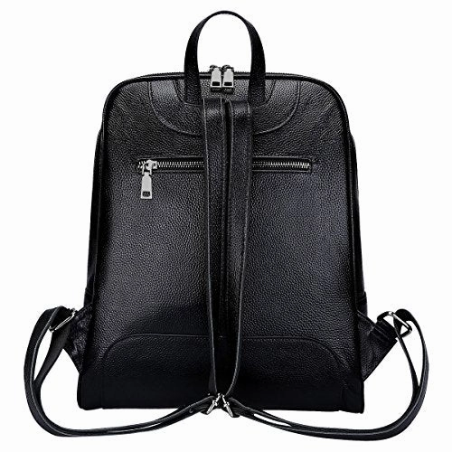 S-Zone Women Genuine Leather Backpack Purse Travel Bag Fit 14-Inch Laptop Upgraded Version