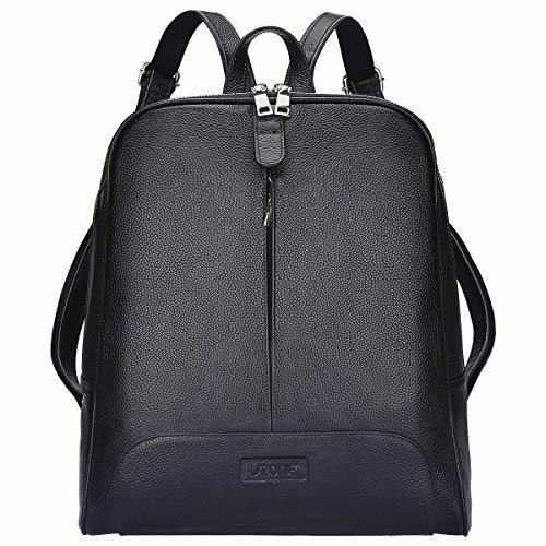 S-Zone Women Genuine Leather Backpack Purse Travel Bag Fit 14-Inch Laptop Upgraded Version