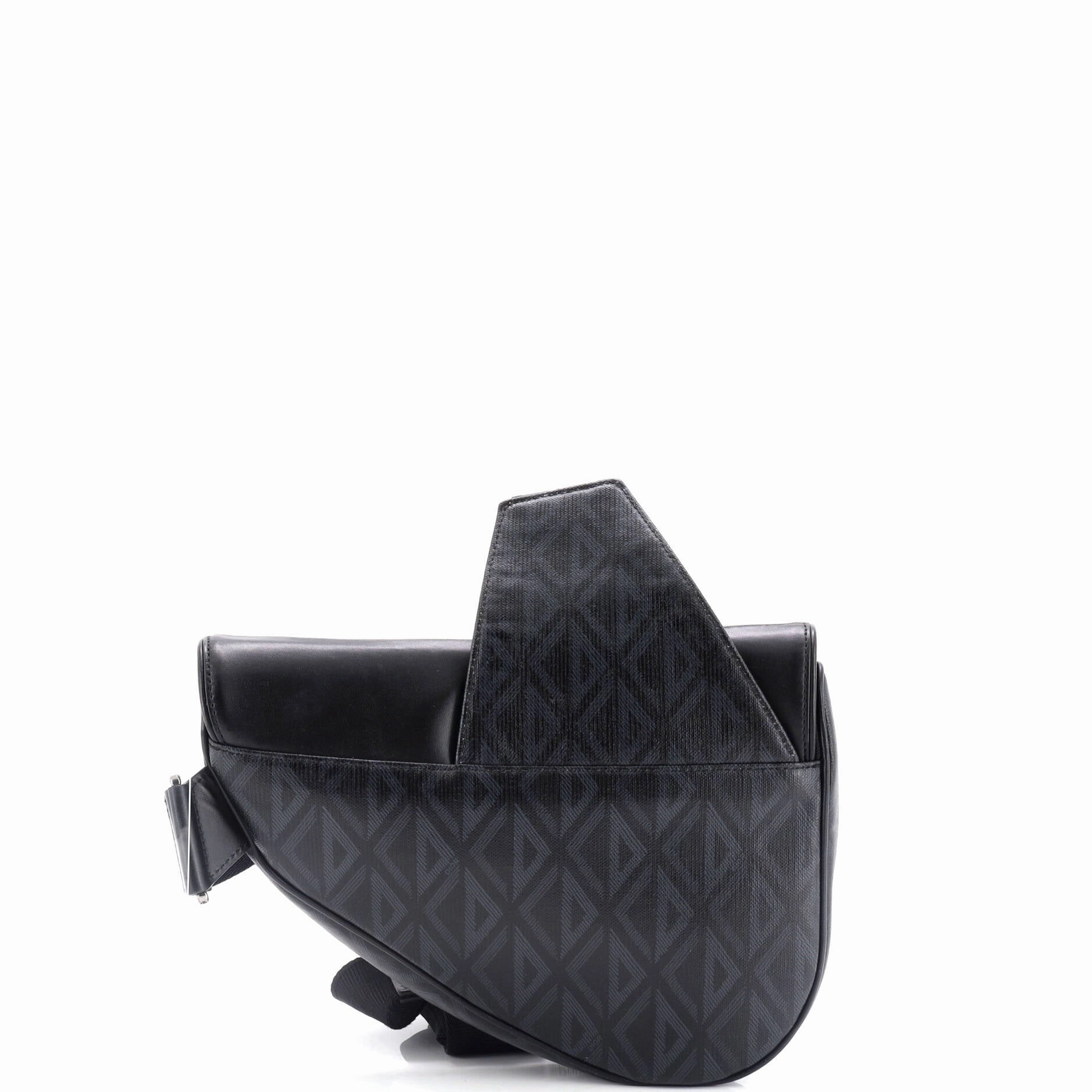 Saddle Crossbody Bag CD Diamond Coated Canvas and Leather