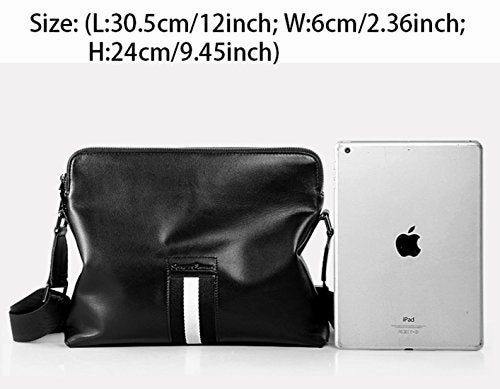 Saierlong New Mens Black Genuine Leather Briefcase Messenger Bags Business Handbags