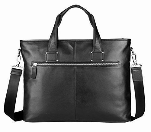 Saierlong New Mens Black Genuine Leather Briefcase Shoulder Laptop Business Bag