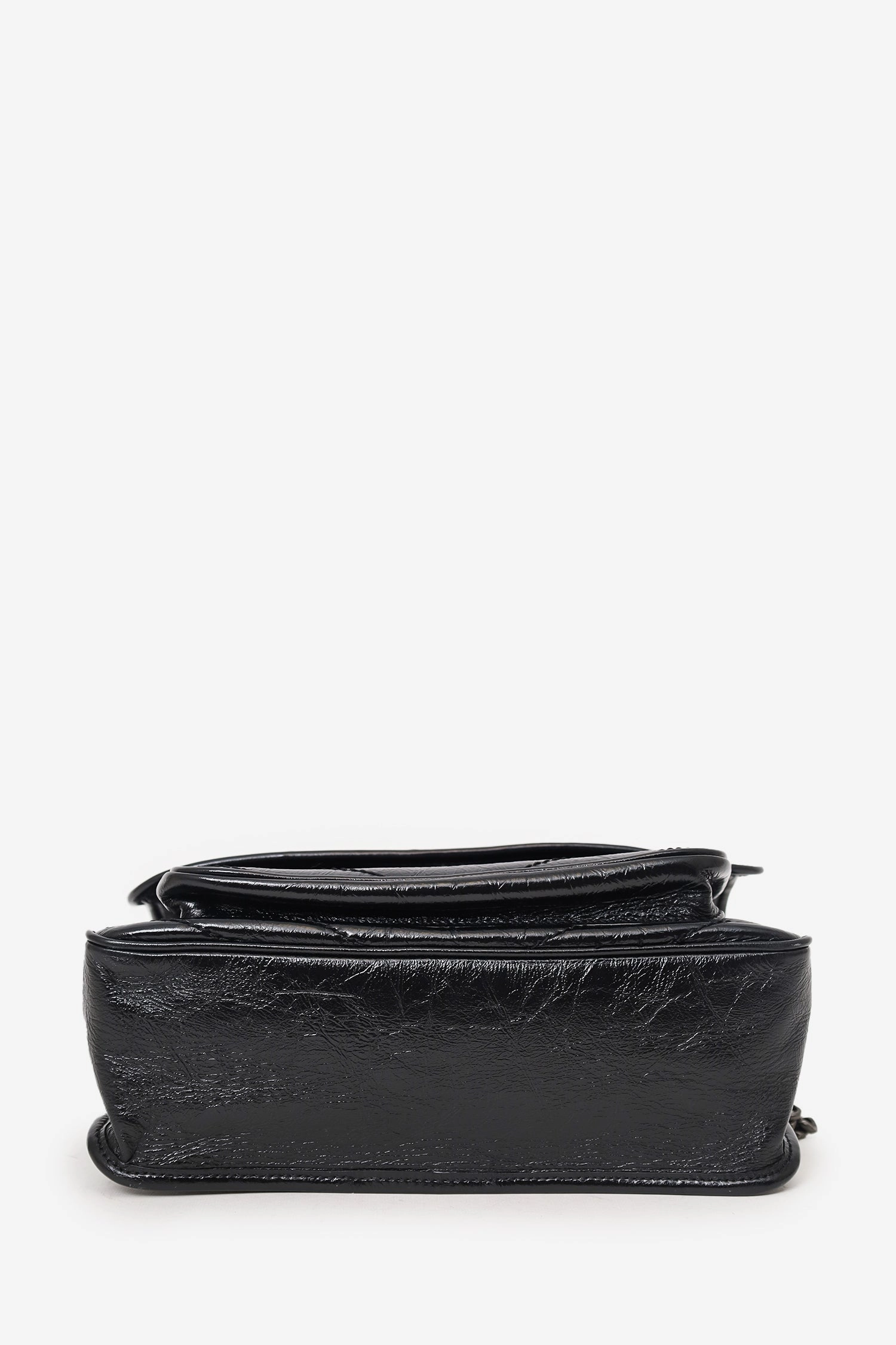 Saint Laurent Black Crinkled Leather 'Niki' Medium Crossbody Bag