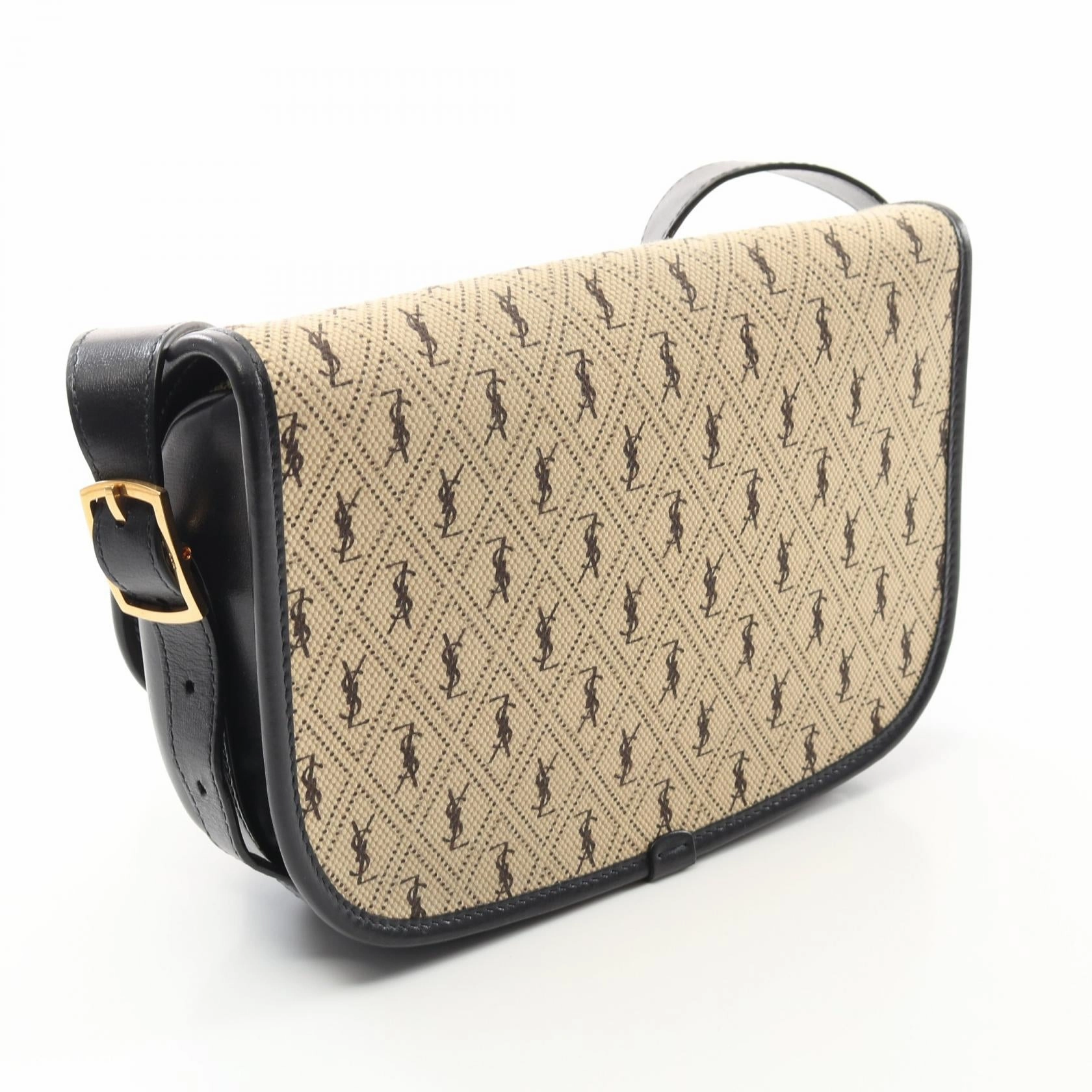 Saint Laurent Canvas Leather Satchel Medium Bag