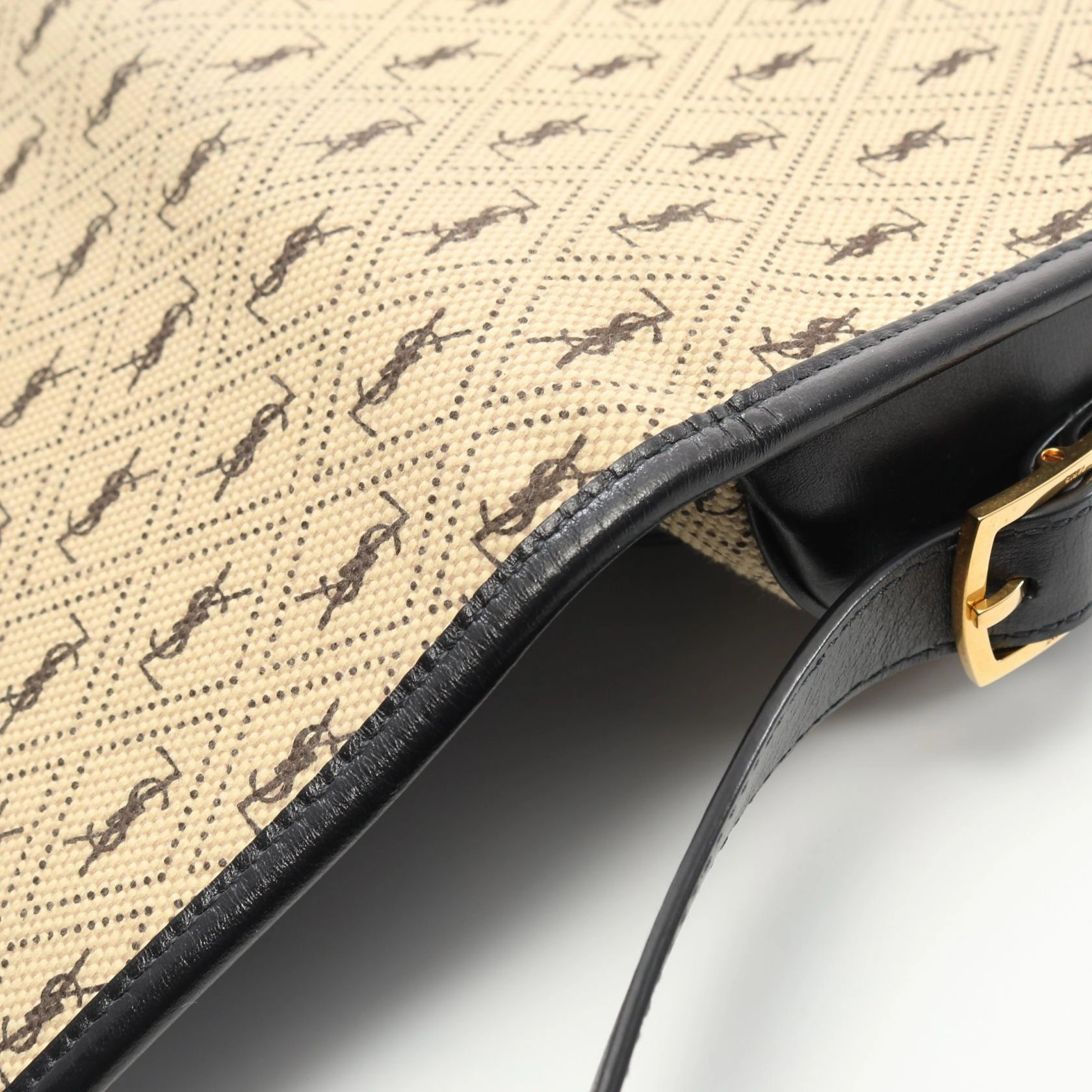 Saint Laurent Canvas Leather Satchel Medium Bag