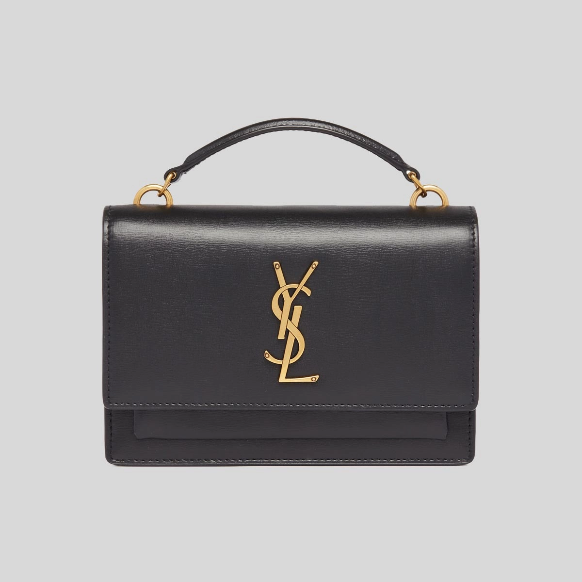 SAINT LAURENT YSL Sunset Chain Wallet In Smooth Leather Black 533026D422W
