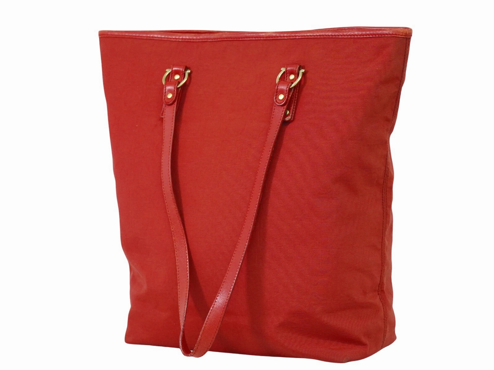 Salvatore Ferragamo Gancini Canvas Shoulder Bag (Pre-Owned)