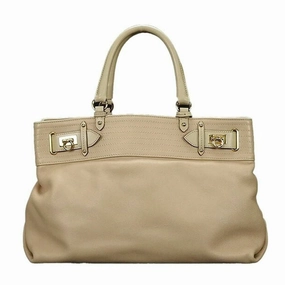 Salvatore Ferragamo Gancini Leather Handbag Shoulder Bag (Pre-Owned)