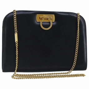 Salvatore Ferragamo Gancini  Leather Shoulder Bag (Pre-Owned)