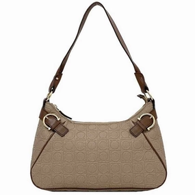 Salvatore Ferragamo Gancini Pvc Leather Shoulder Bag (Pre-Owned)