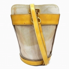 Salvatore Ferragamo Gancini  yellow Pvc Leather Shoulder Bag (Pre-Owned)