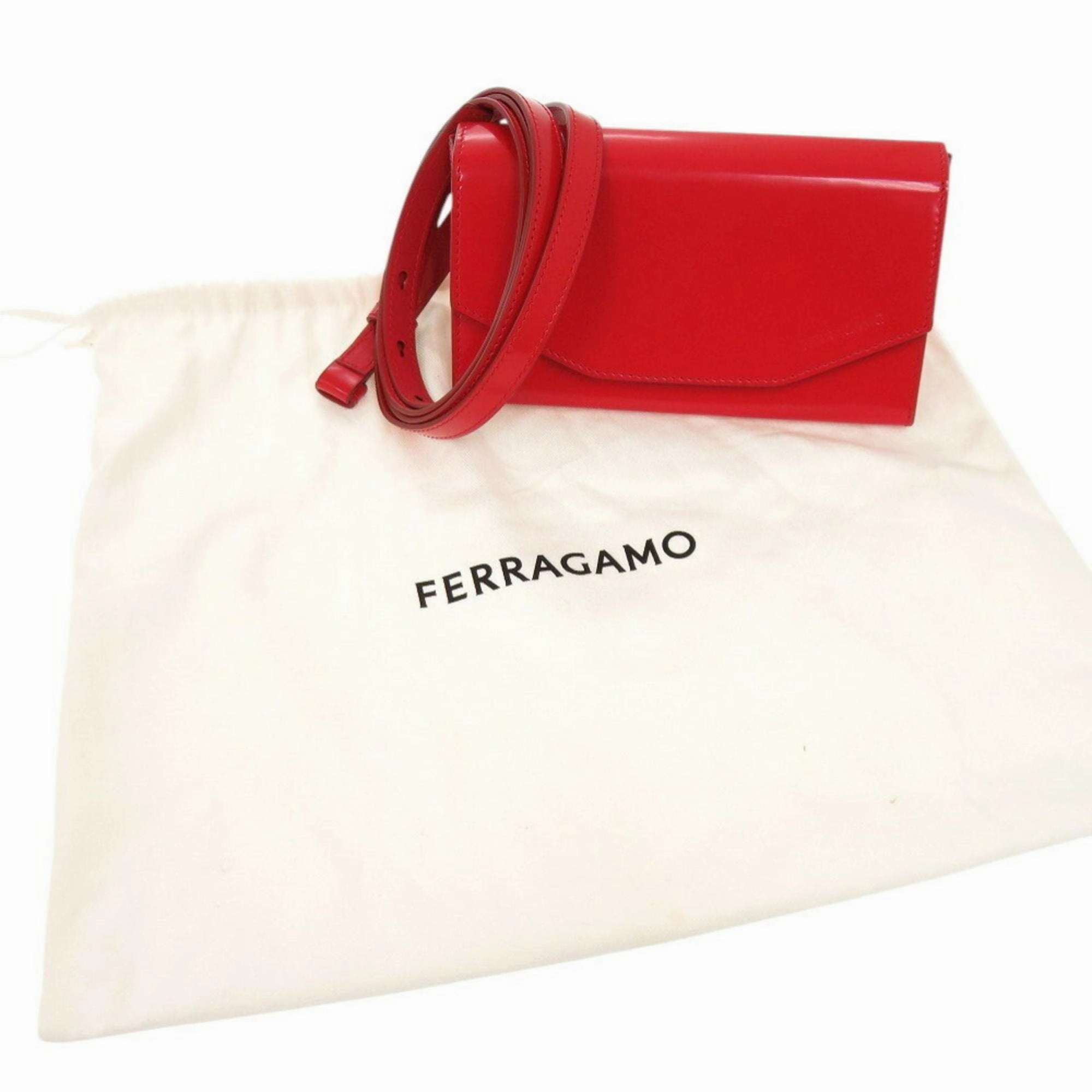 Salvatore Ferragamo Leather Clutch Bag Shoulder Bag (Pre-Owned)