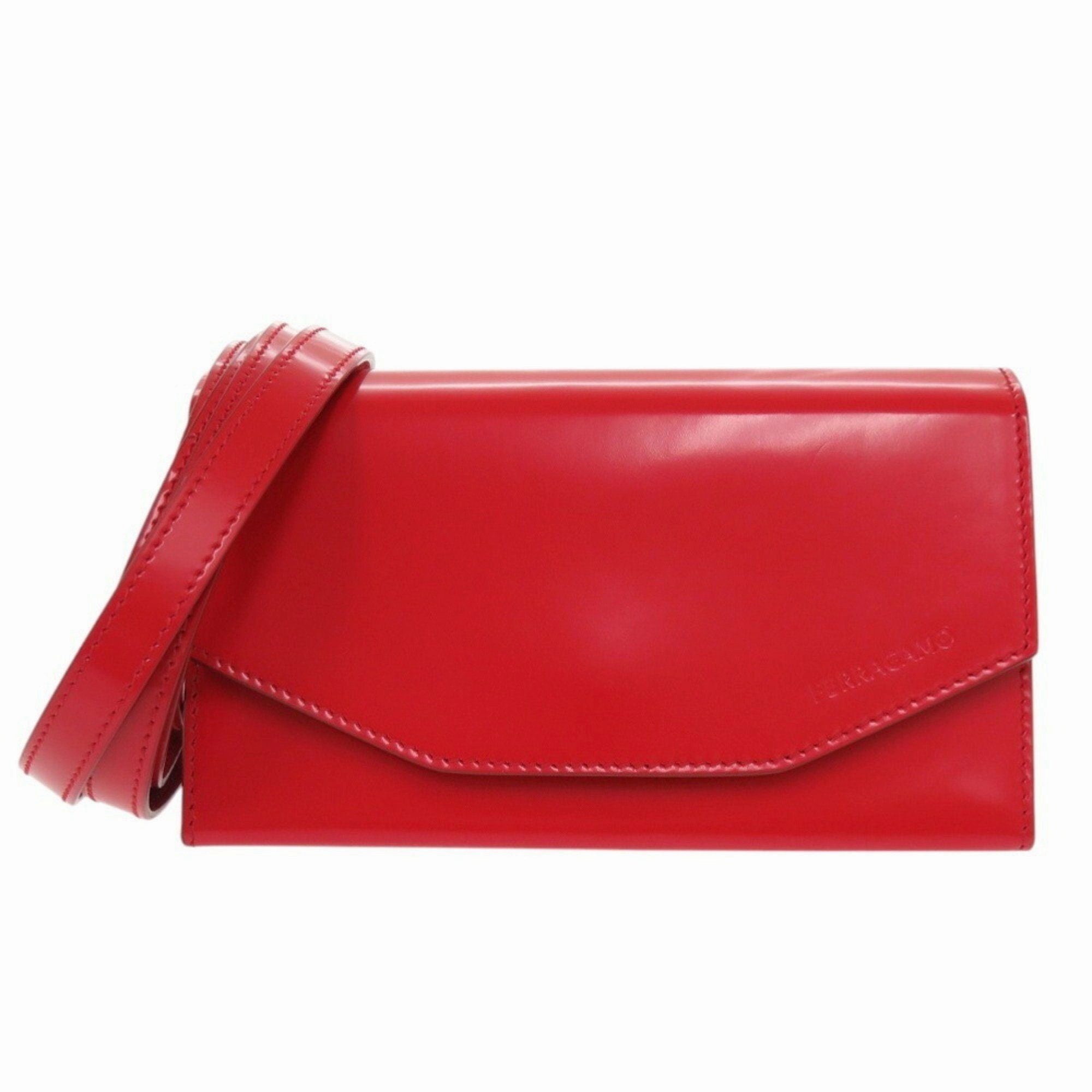 Salvatore Ferragamo Leather Clutch Bag Shoulder Bag (Pre-Owned)