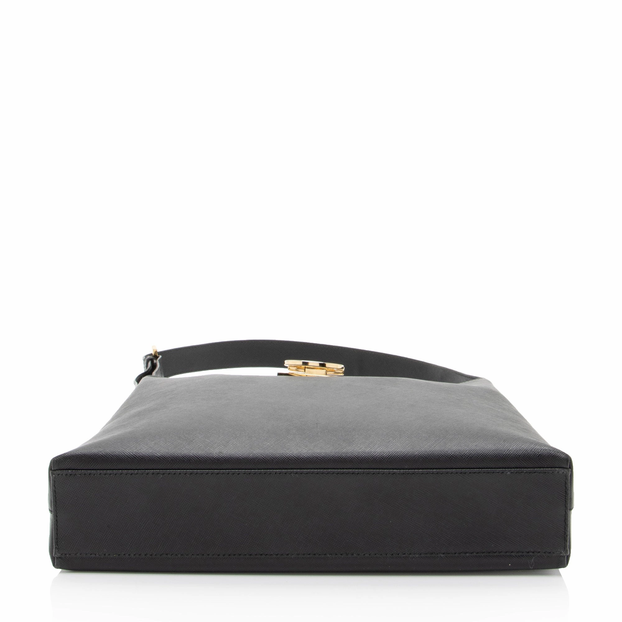 Salvatore Ferragamo Leather Gancio Trifolio Large Shoulder Bag