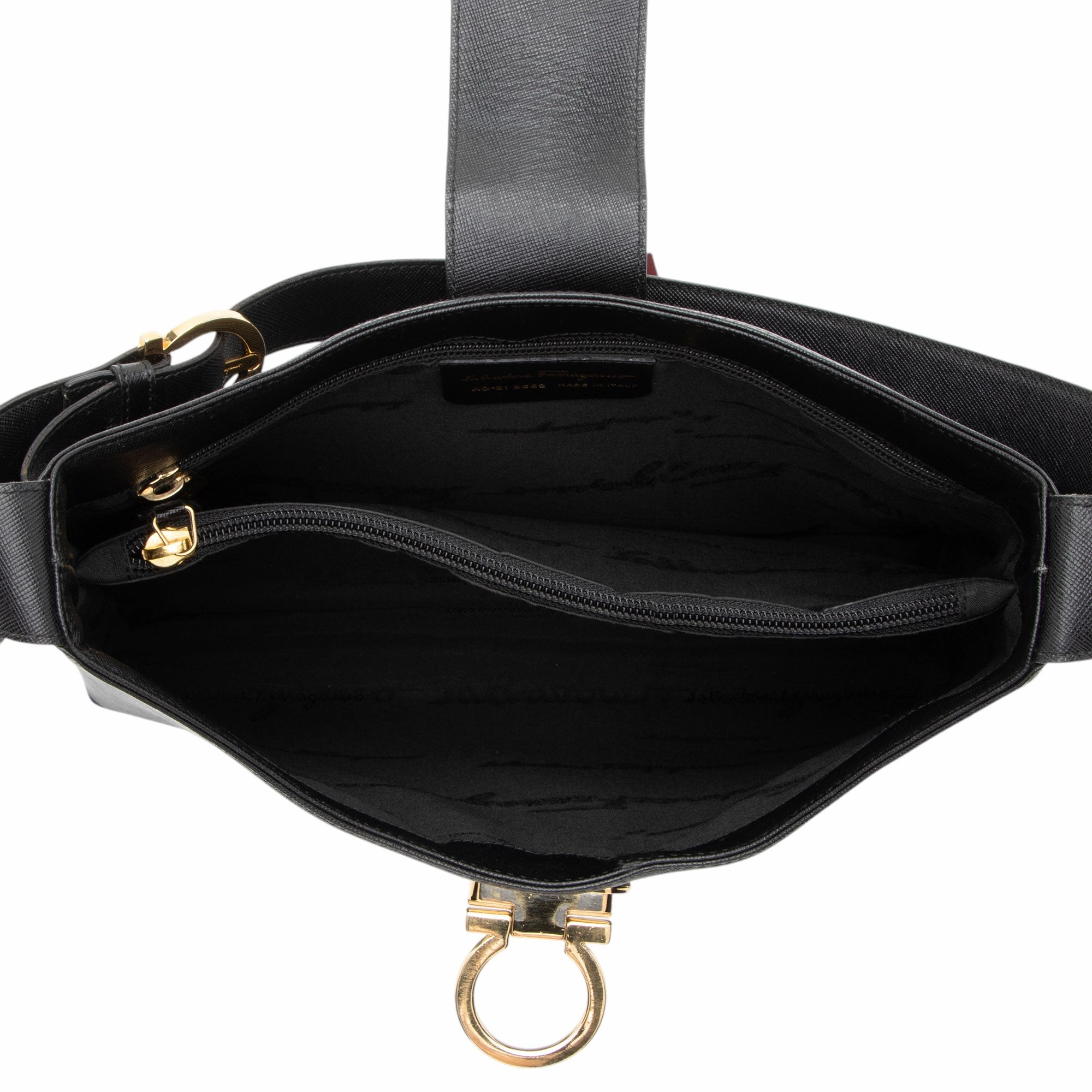Salvatore Ferragamo Leather Gancio Trifolio Large Shoulder Bag
